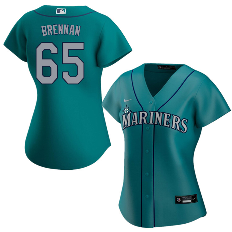 Nike Women #65 Brandon Brennan Seattle Mariners Baseball Jerseys Sale-Aqua